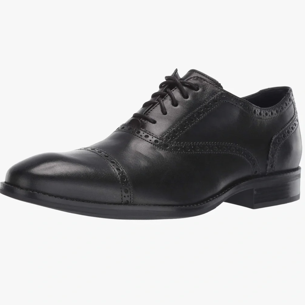 Cole Haan Wayne Cap oxfords black dress shoes